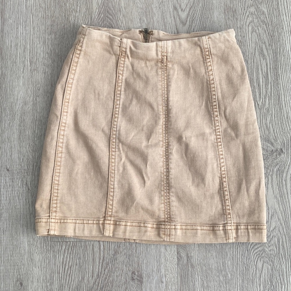 Free people denim khaki skirt